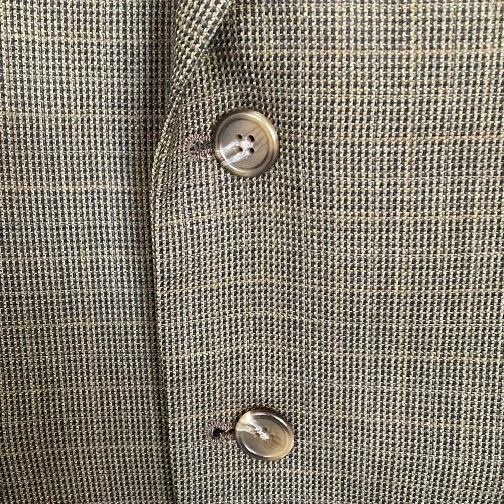 Lauren Ralph Lauren Mens Sport Coat Blazer 40S Brown Tattersall Wool‎